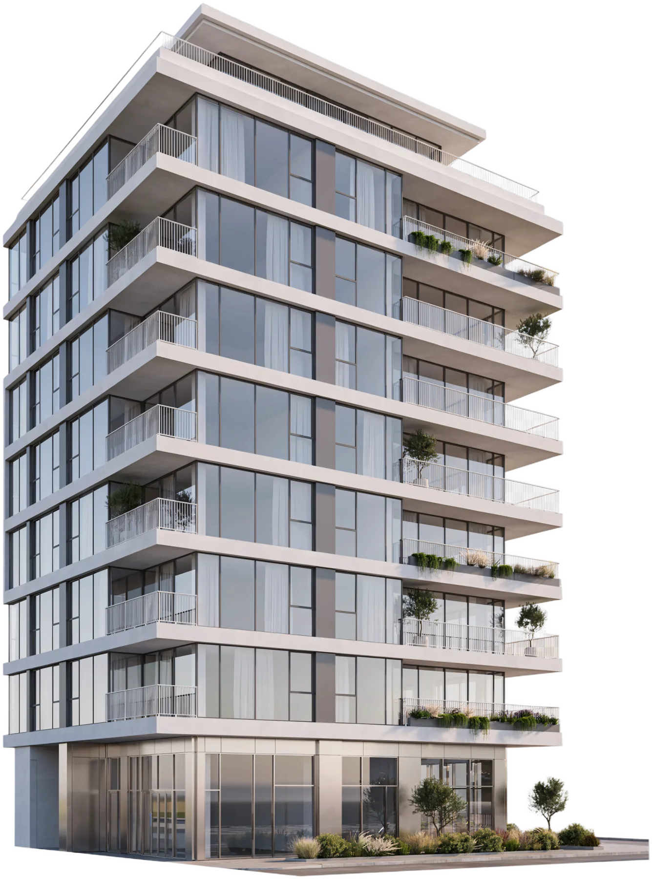 Edificio residencial contemporáneo de varios pisos